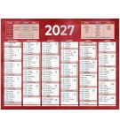 Calendrier mural annuel 2027 17,5 x 13,5 cm  6 mois / face