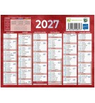 Calendrier mural annuel 2027 17,5 x 13,5 cm  6 mois / face