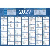 PLAQUE CALENDRIER 7 MOIS / FACE 32X42 CM