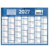 Calendrier classique 2027 7 mois recto/verso 1 trou 210x265mm Bouchut