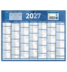 Calendrier classique 2027 7 mois recto/verso 1 trou 210x265mm Bouchut