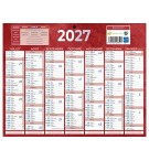 Calendrier classique 2027 7 mois recto/verso 1 trou 210x265mm Bouchut