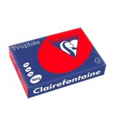 Ramette 250 feuilles papier A4 160g rouge corail Trophée 1004C