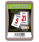 Bloc calendrier éphéméride neutre 2027 à coller 6 x 9 cm LECAS 100901041
