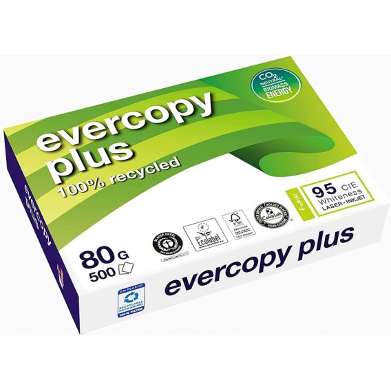 Ramette 500 feuilles papier 100% recyclé A3 80g Evercopy