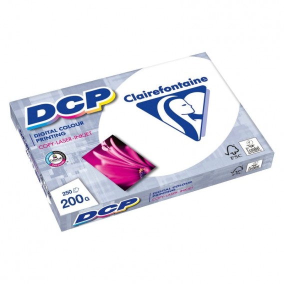 Ramette 250 feuilles papier DCP ultra blanc A4 200g Clairefontaine 1807C