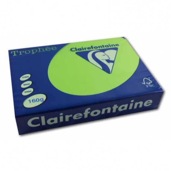 Ramette 250 feuilles papier couleur A4 160g vert menthe Trophée 1025C