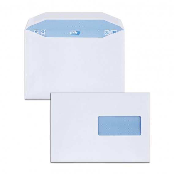 500 enveloppes mécanisables blanches C5 fenêtre 45x100 GPV 3104