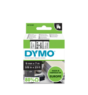 RUBAN TITREUSE DYMO 9mm NOIR/BLANC 40913