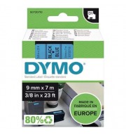 RUBAN TITREUSE DYMO 9mm NOIR/BLEU 40916