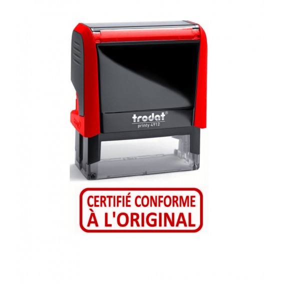 Tampon X-Print formule "certifié conforme à l'original" rouge Trodat