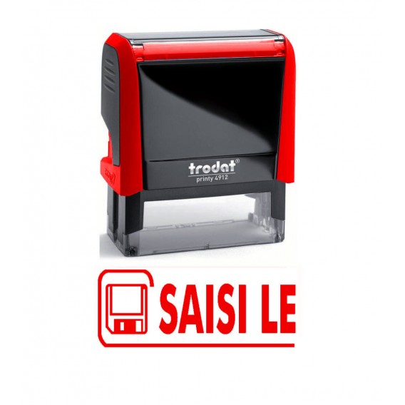 Tampon Trodat Printy formule commerciale "Saisi le" rouge