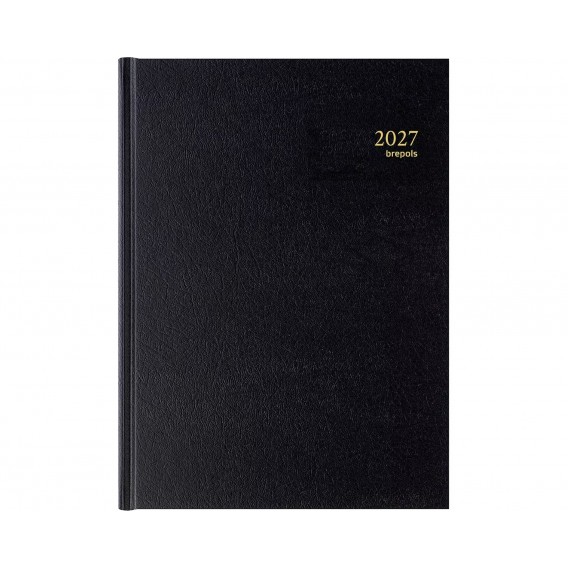 Agenda 2027 Brepols Bremax 1 jour par page 21 x 29 cm noir