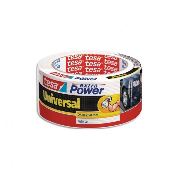 Adhésif ultra résistant toilé Tesa Extra Power blanc 25 m x 50 mm