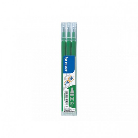 Lot de 3 recharges vert FriXion pointe moyenne 0,7mm Pilot