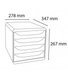 MODULE BIG BOX 4 TIROIRS - TITANE - Vue 6