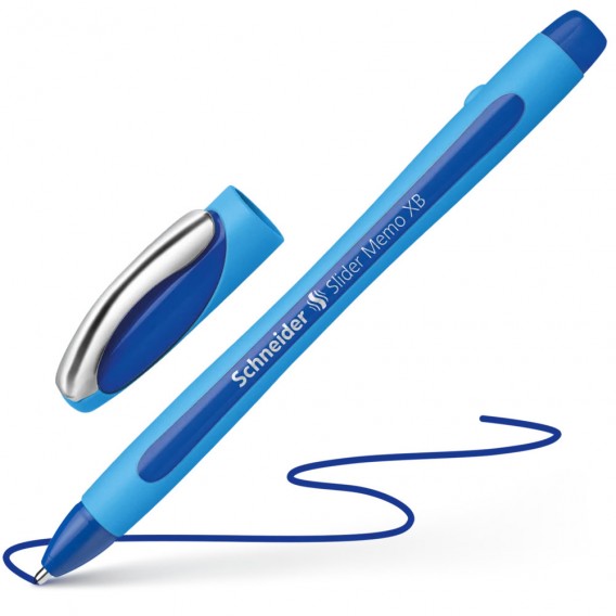 Stylo bille Slider Memo XB bleu pointe large 1.4mm Schneider