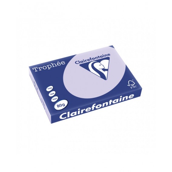 Ramette 500 feuilles papier couleur A3 80g Lilas Clairefontaine 1250C