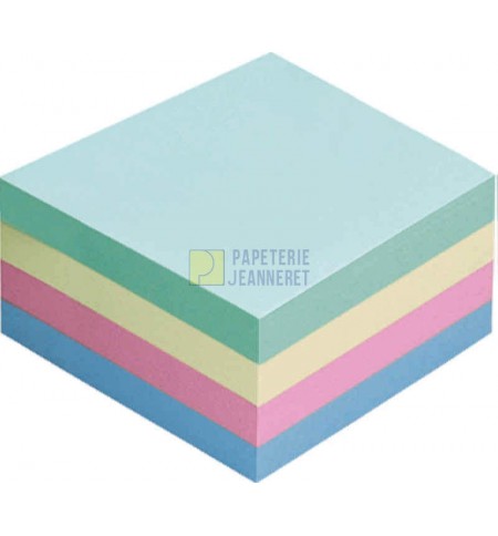 CUBE TYPE POST IT 76X76mm - 4 COULEUR PASTEL - Papeterie Jeanneret