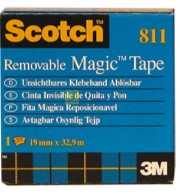 ADHESIF INVISIBLE REPOSITIONNABLE SCOTCH 811 19X33mm