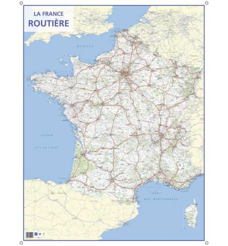 Carte routière de la France - Papier plastifié - Format A1 - 59,4 x 84,1 cm  : : Fournitures de bureau