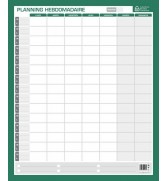 Planning perpétuel hebdomadaire réutilisable - 60 x 50 cm