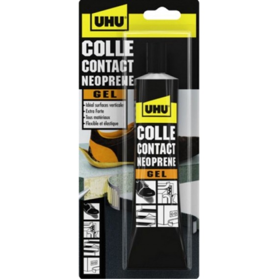 Tube de 120g de colle contact néoprène gel UHU tous supports
