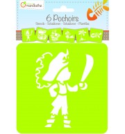 SET 6 POCHOIRS PIRATES ASSORTIS