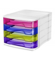 BLOC CLASSEMENT 4 TIROIRS MULTICOLORE