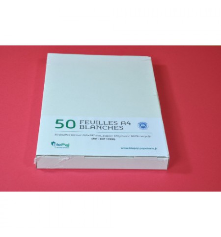 Papier blanc recyclé A4 170g par 50 feuilles