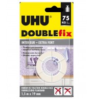 RUBAN DOUBLE FIX UHU EXTRA FORT 1.5M X 19MM