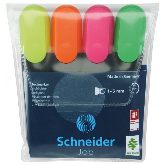 POCHETTE 4 SURLIGNEURS SCHNEIDER JOB