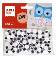 YEUX MOBILES ADH. DIAM 10mm - SACHET DE 100 REF 18253