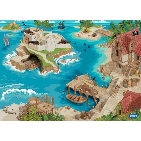 TAPIS DE JEU PIRATE 130 X 100 CM 