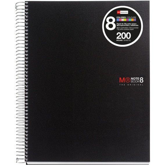 CAHIER NOTEBOOK MIQUELRIUS A4 COUV.POLYPRO 400P 5X5