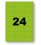 ETIQUETTES LASER VERT FLUO 70X37mm-PAQUET DE 480/3389-FV10