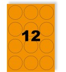 ETIQUETTES LASER ORANGE FLUO DIAM 63mm-BOITE DE 240/4032-FO21