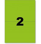 ETIQUETTES LASER VERT FLUO 210X148mm-PAQUET DE 40/3672-FV6