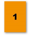ETIQUETTES LASER ORANGE FLUO 210X297mm-BOITE DE 20/4034-FO27