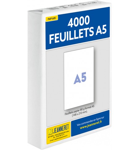 COLIS 4000 FEUILLETS A5 80G - Papeterie Jeanneret