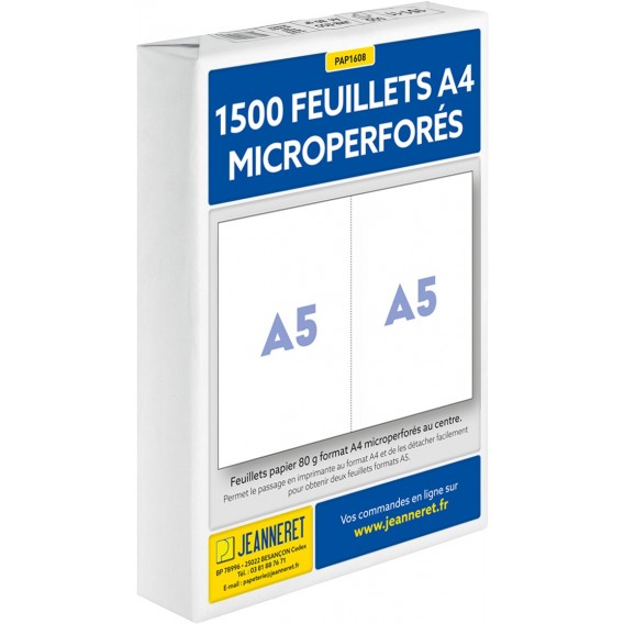 COLIS 1500 FEUILLETS  MICRO-PERFORÉS A4/A5
