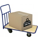 Chariot de transport avec plateau en bois capacité 400 kg