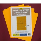 ETIQUETTES LASER ORANGE FLUO 70X37mm-BOITE DE 480/4033-FO10
