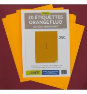 20 ETIQUETTES ORANGE FLUO 210X297MM