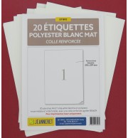 20 ETIQUETTES POLYESTER BLANC 210X297MM