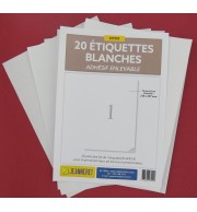 20 ETIQUETTES ENLEVABLES 210X297MM SUR PLANCHE A4