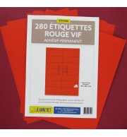 280 ETIQUETTES ROUGES 99X38,1MM SUR PLANCHE A4