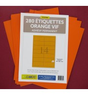280 ETIQUETTES ORANGE 99X38,1MM SUR PLANCHE A4