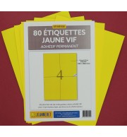 80 ETIQUETTES JAUNES 105X148,5MM SUR PLANCHE A4