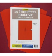 80 ETIQUETTES ROUGES 105X148,5MM SUR PLANCHE A4